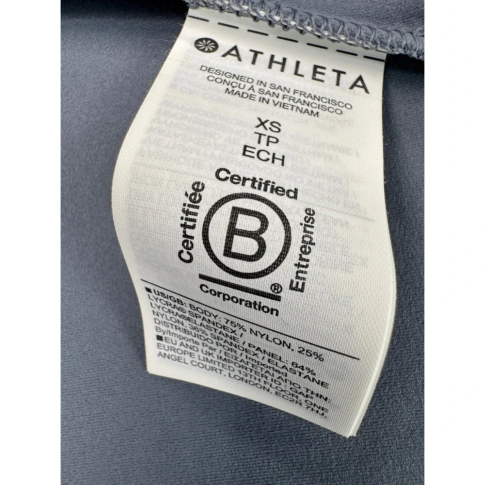 Athleta Transcend Racerback‎ Mesh Tank Slate Blue XS Yoga Workout